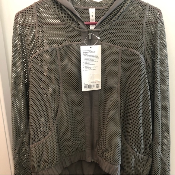lululemon athletica Tops - Lululemon Relaxed Fit Mesh Jacket Size 8